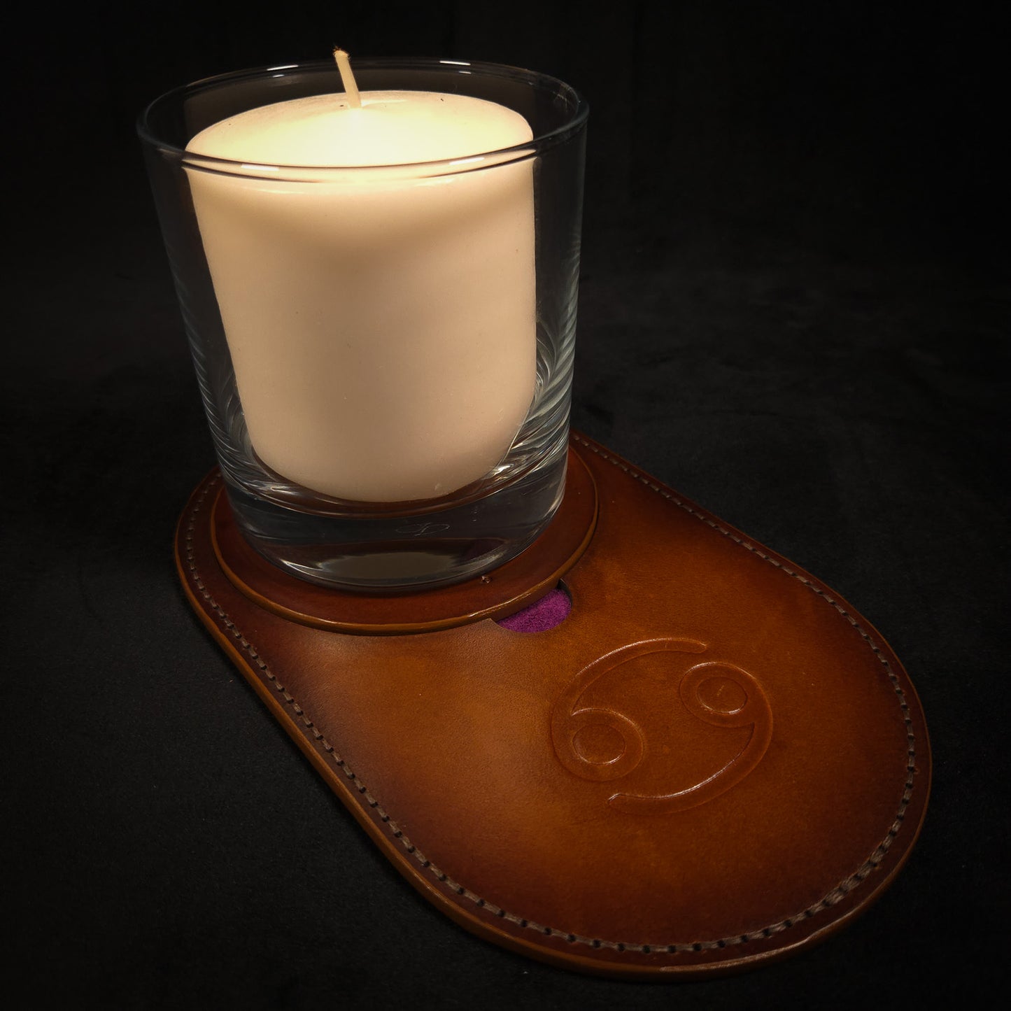 Handmade Leather Ritual Tealight Tray Set (3-Slot)