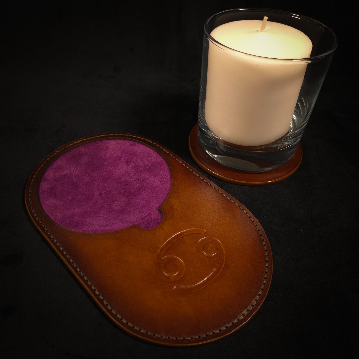 Handmade Leather Ritual Tealight Tray Set (3-Slot)