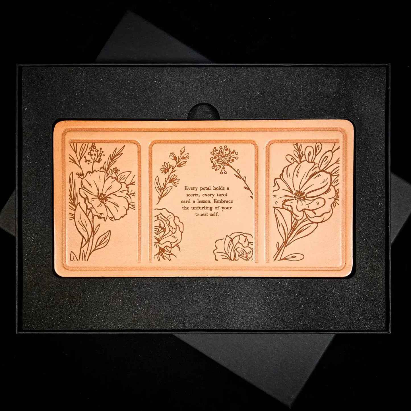 Handmade Leather Pocket Floral Tarot Alter Mat (Fate Edition)