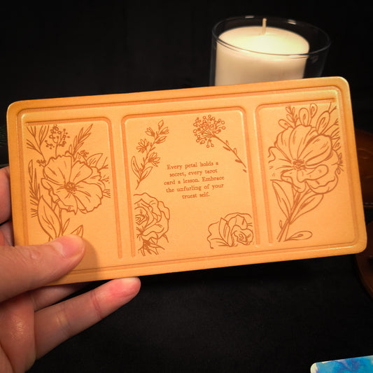Handmade Leather Pocket Floral Tarot Alter Mat (Fate Edition)