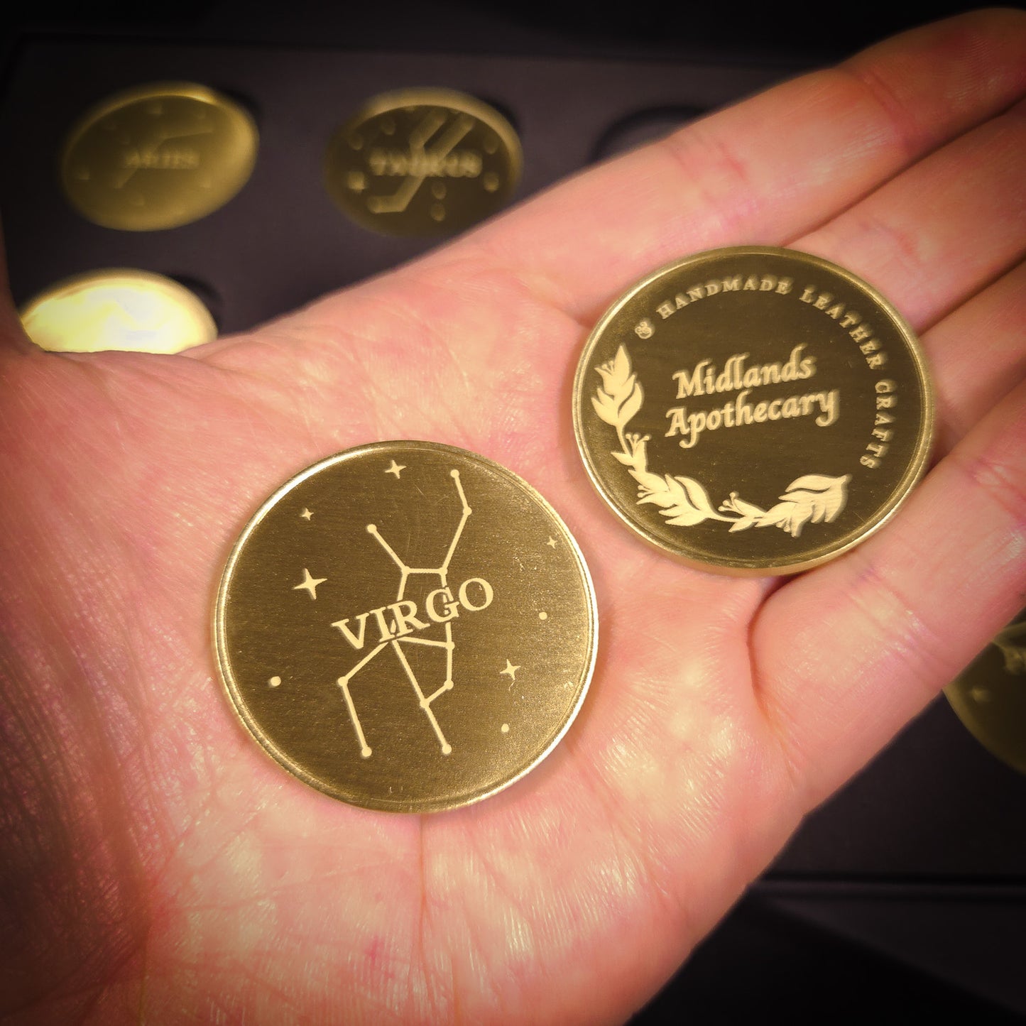 Complete Solid Brass Zodiac Coin Set