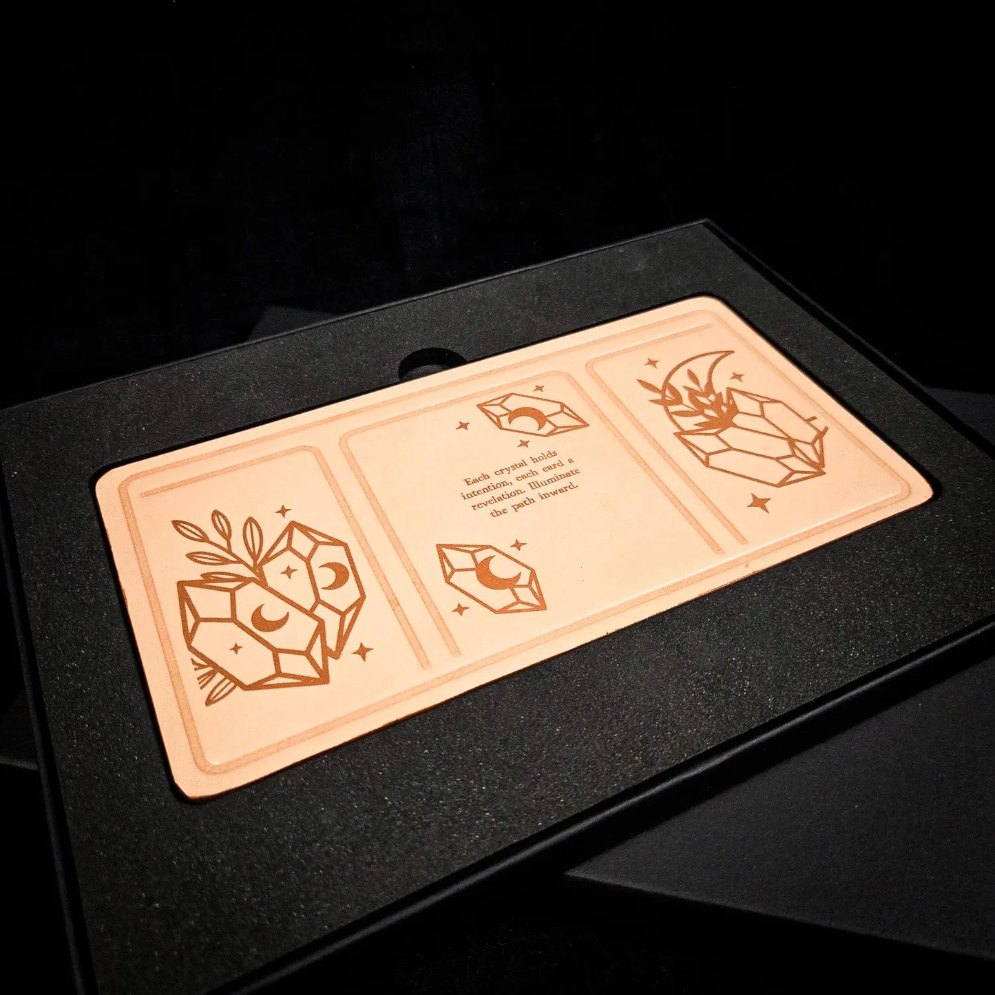 Handmade Leather Pocket Crystal Tarot Alter Mat (Fate Edition)