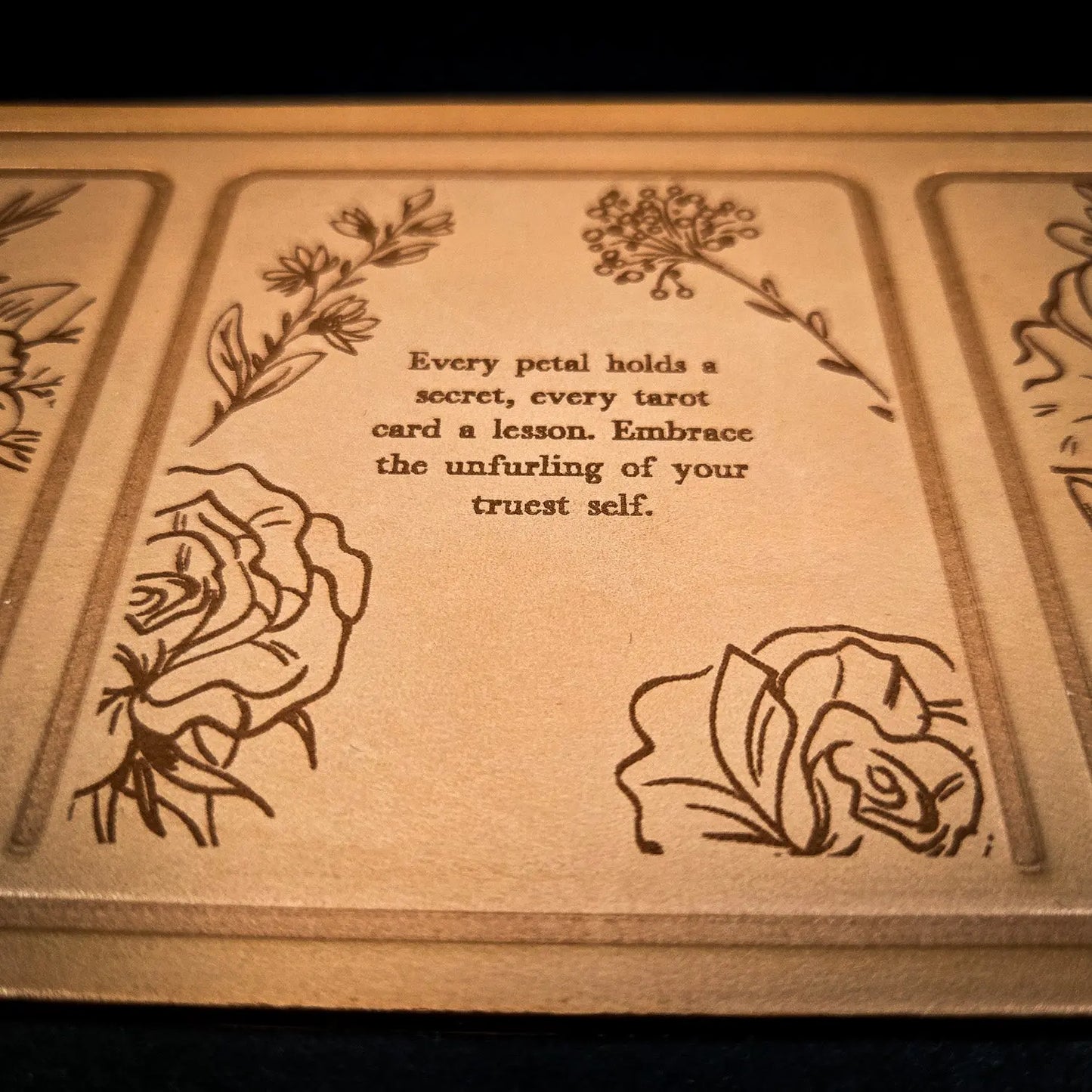 Handmade Leather Pocket Floral Tarot Alter Mat (Fate Edition)