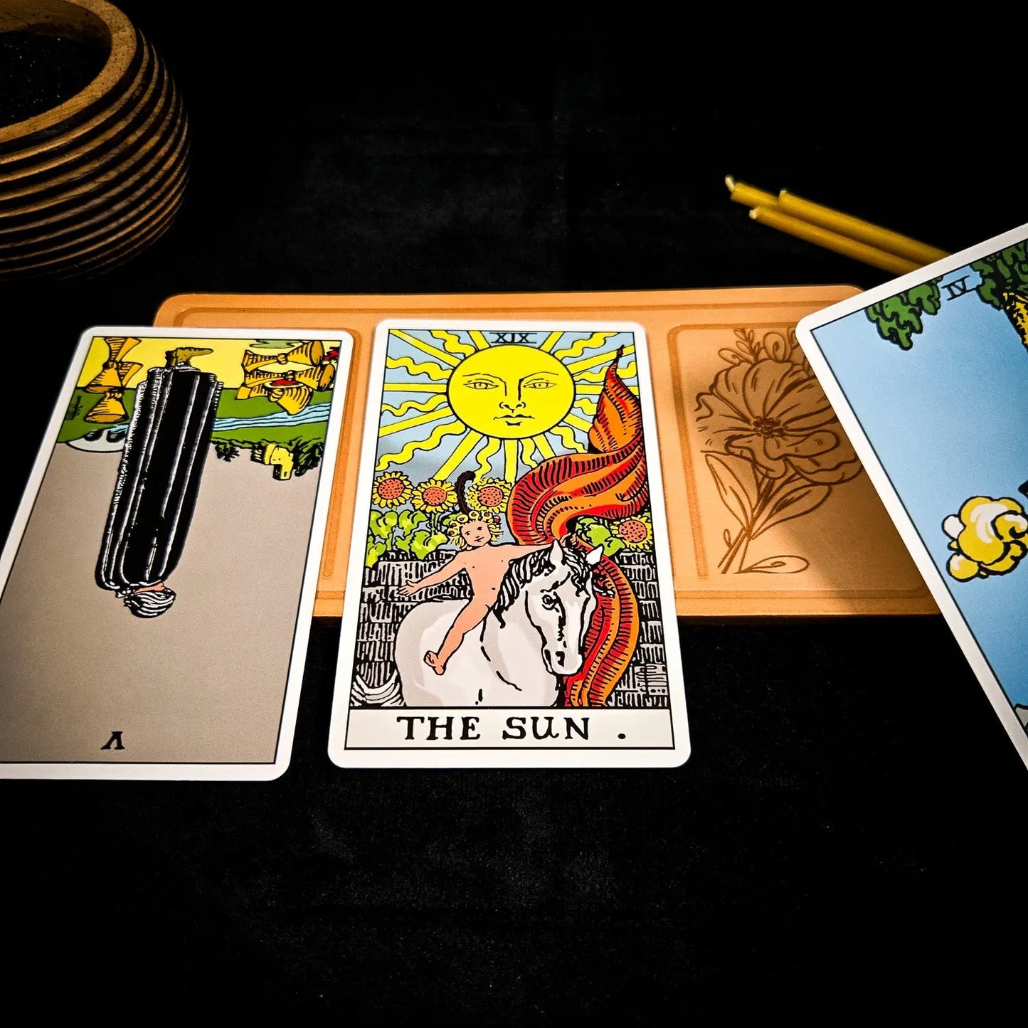 Handmade Leather Pocket Crystal Tarot Alter Mat (Fate Edition)