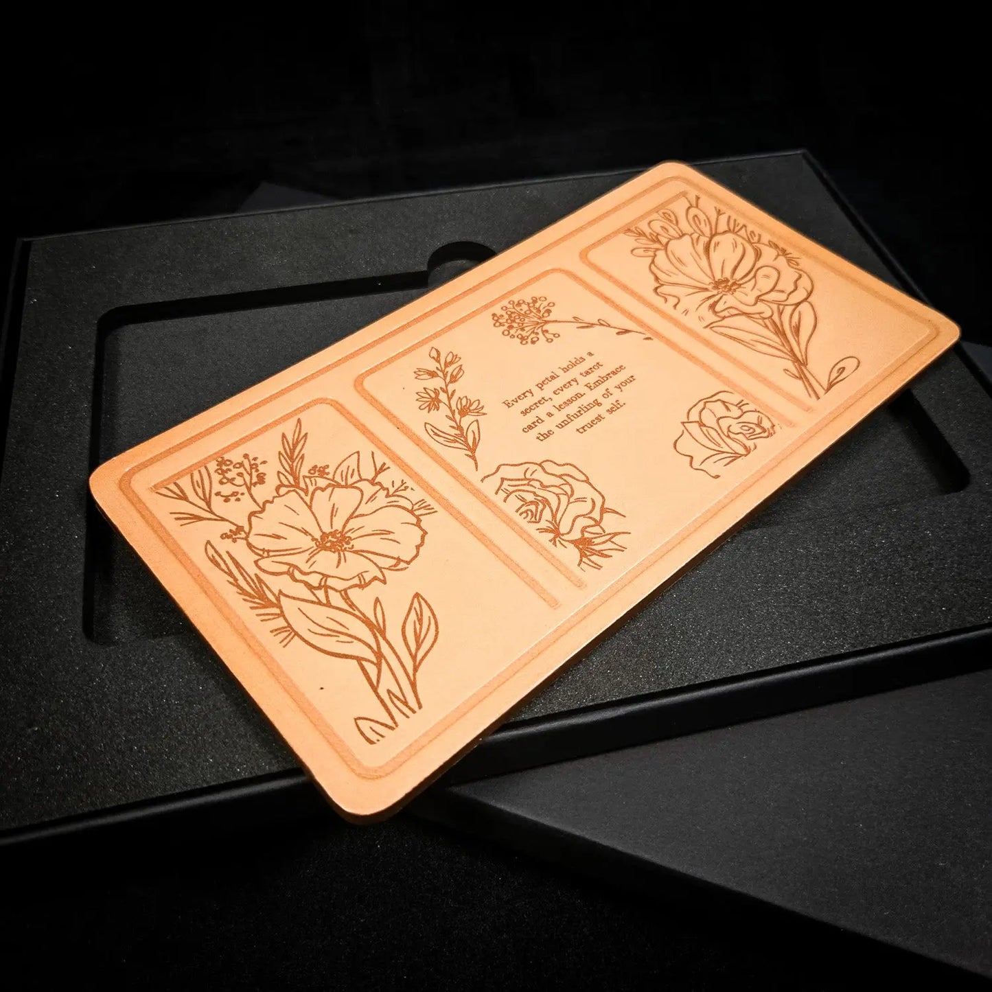 Handmade Leather Pocket Floral Tarot Alter Mat (Fate Edition)