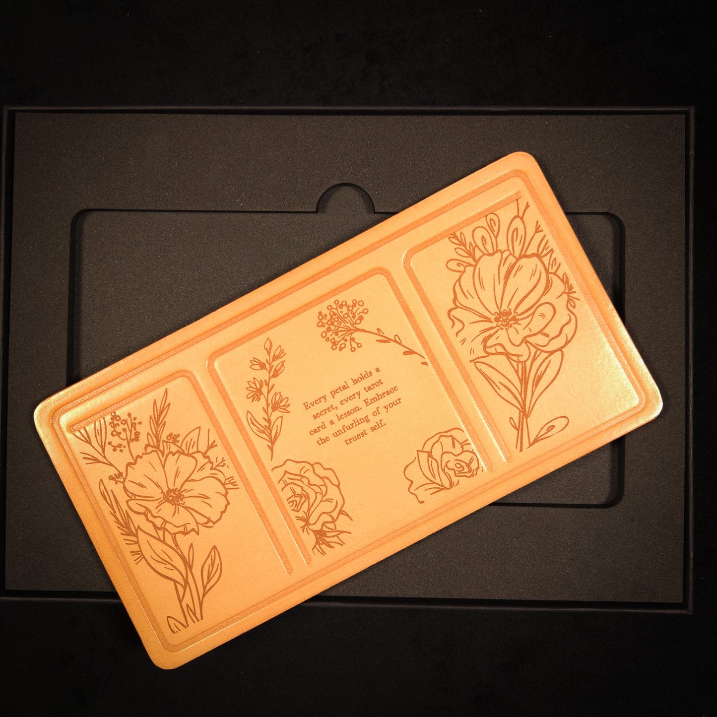 Handmade Leather Pocket Floral Tarot Alter Mat (Fate Edition)