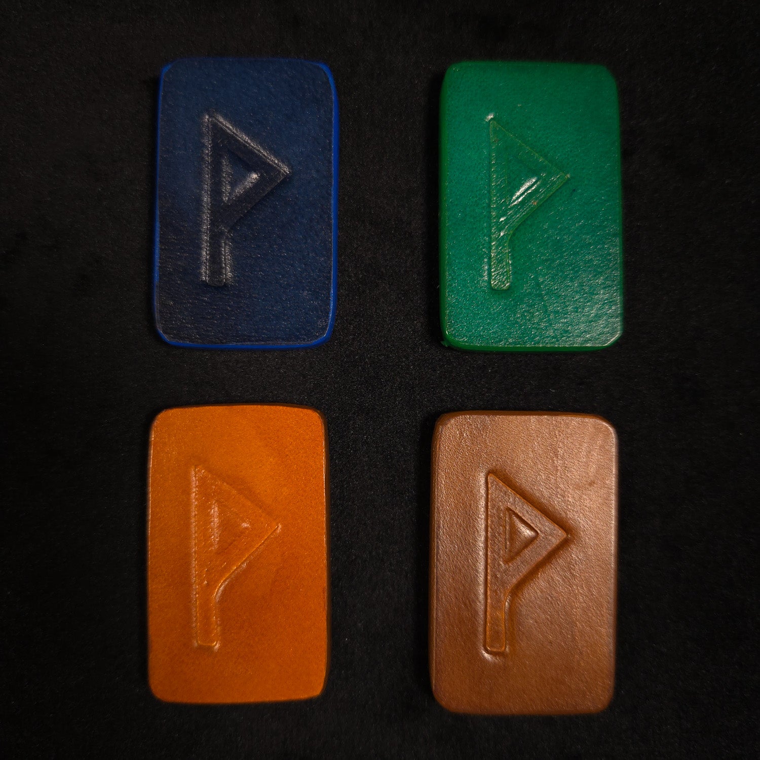 Leather Elder Futhark Runes in 4 colours