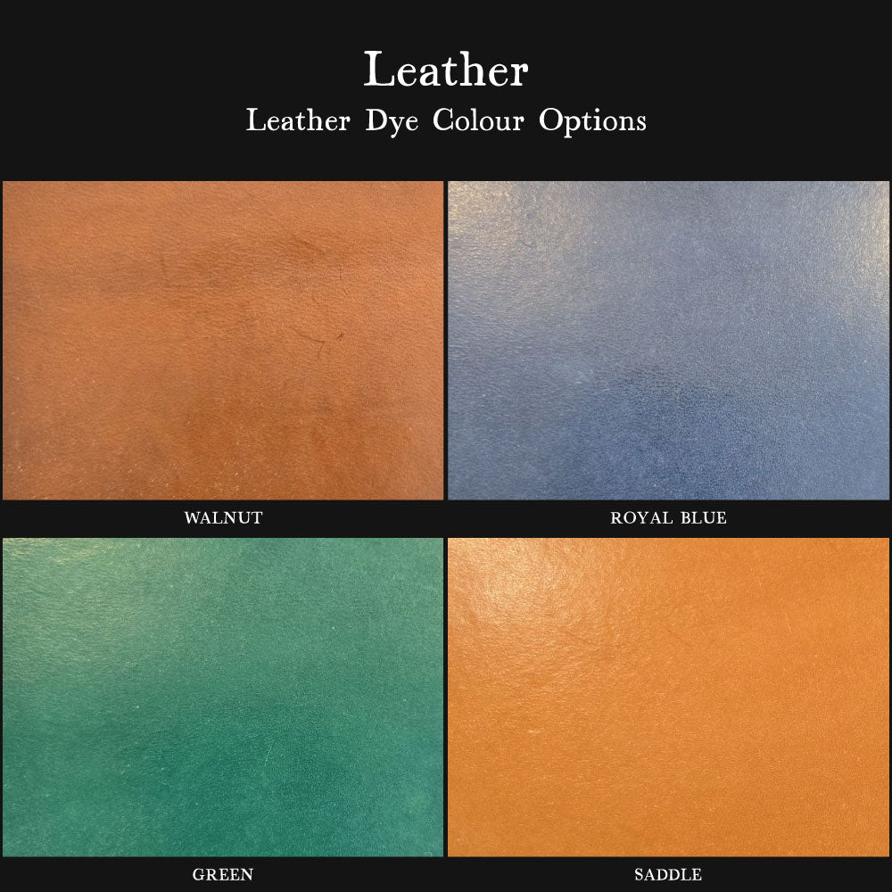 Swatch of four leather dyes