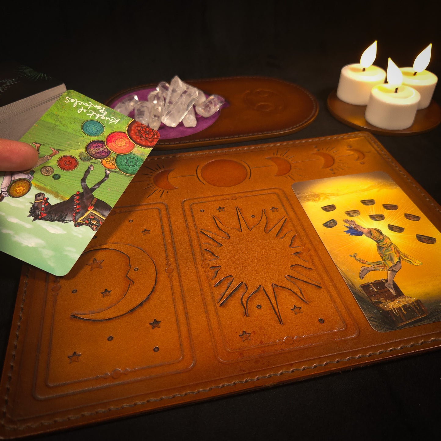 Handmade Leather Tarot Mat (Seconds/Flawed)