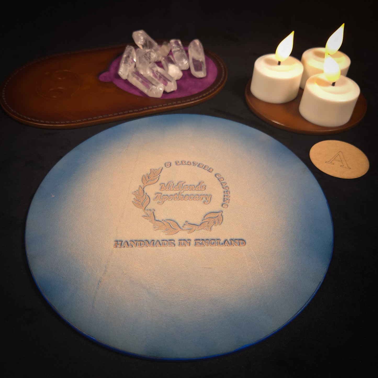 Handmade Leather Zodiac Wheel Mat (Prototypes)