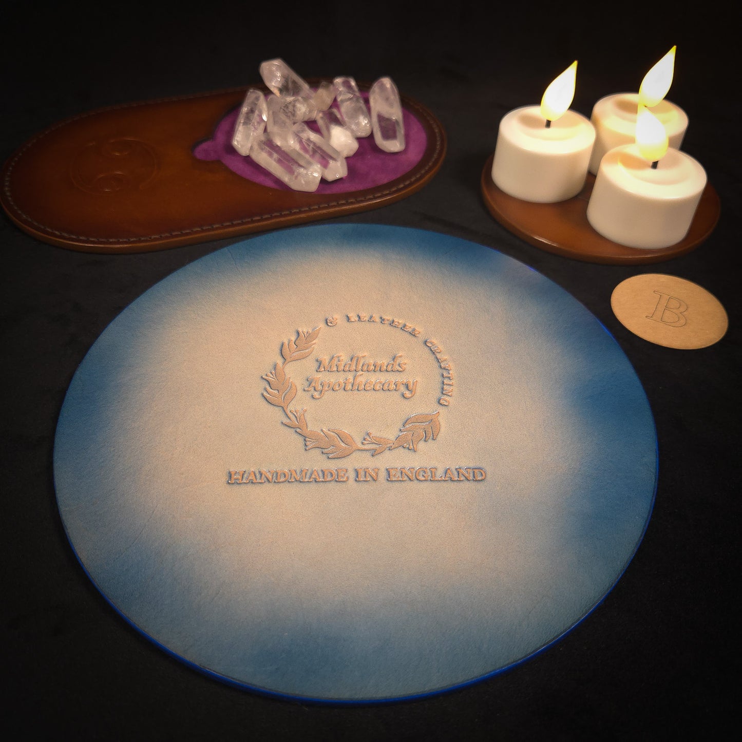 Handmade Leather Zodiac Wheel Mat (Prototypes)