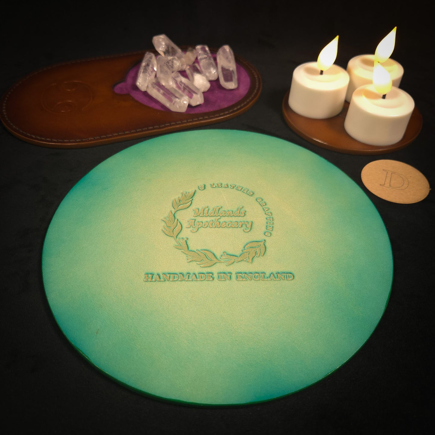 Handmade Leather Zodiac Wheel Mat (Prototypes)