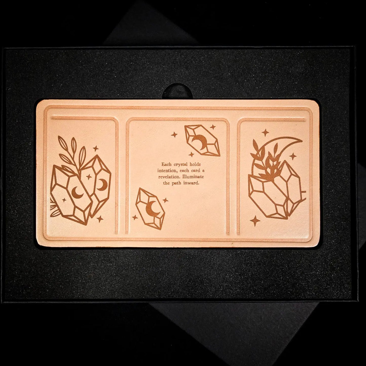 Handmade Leather Pocket Crystal Tarot Alter Mat (Fate Edition)